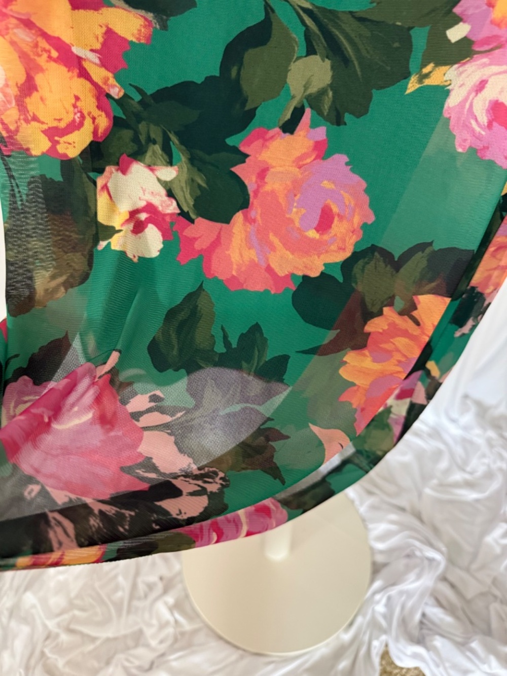 IMAN Global Chic Floral Mesh Midi Skirt L NWOT Lined Pull-On - Picture 9 of 16